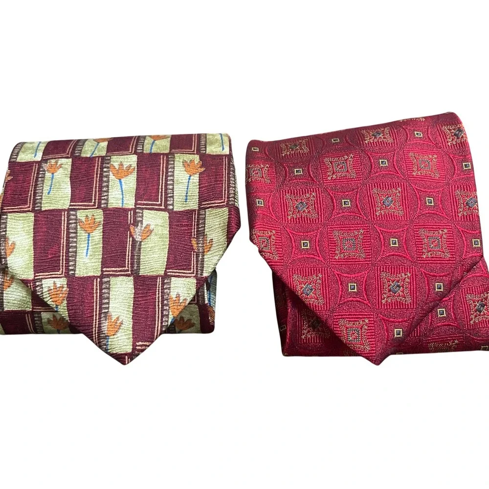 Carrot‎ & Gibbs Silk Tie Lot 5 Milano's Clothier Geometric Paisley Floral